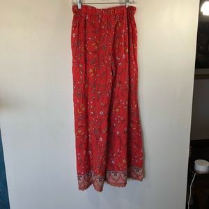 JAASE BOMBAY ORANGE FLORAL PRINT BOHO Pants Medium